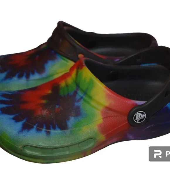 Crocs Bistro Tie Dye Adult Clogs work clogs slip resistant shoes size 6 - Picture 2 of 4